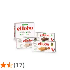 Cajas de turrón "El Lobo": turrón de Jijona, turrón de Alicante y turrón de chocolate con almendras.