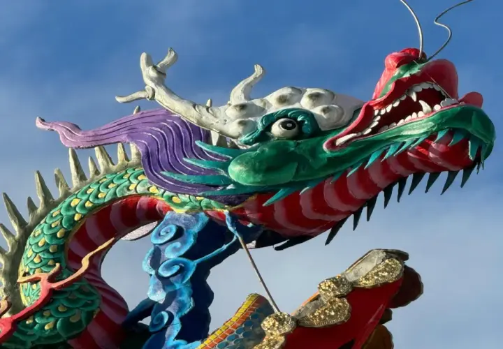 Dragón colorido celebra el año nuevo chino en Valencia.